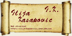 Ilija Kasapović vizit kartica